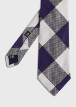 Woven Silk Oversized Check Tie